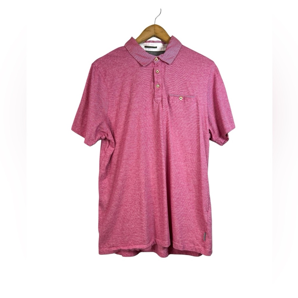 Ted Baker Pink Mens Short Sleeve Collar Polo Shirt Size 5 (US XL)